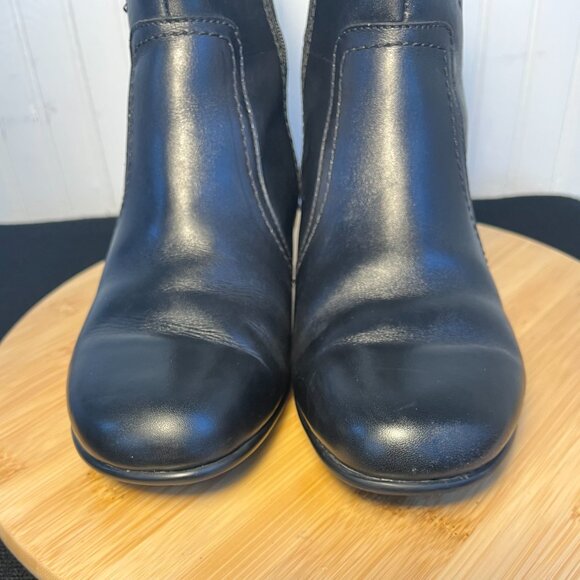 Black Leather Waterproof Ankle Boots, Patrina, AVARON by NEW BALANCE, Sz 8D Wide - Picture 7 of 11